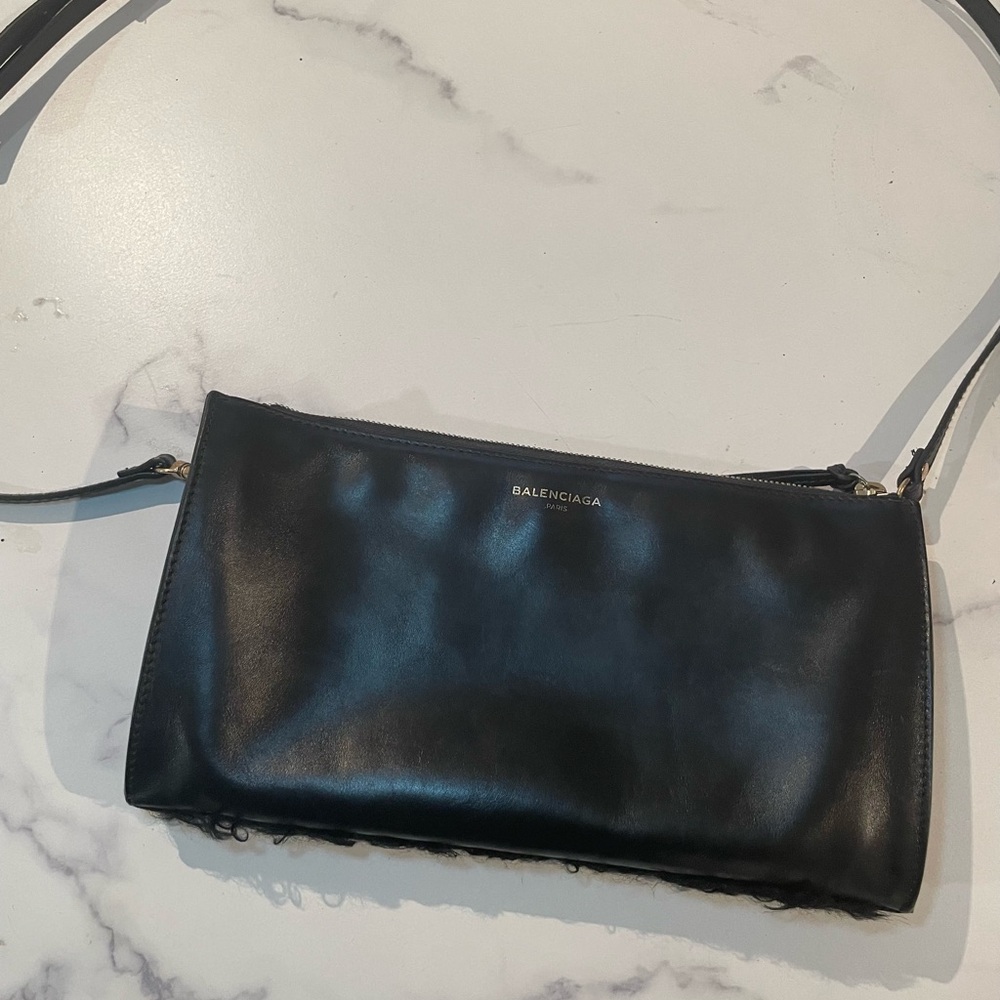 Balenciaga Black Bag Pouch - Sherpa in the back